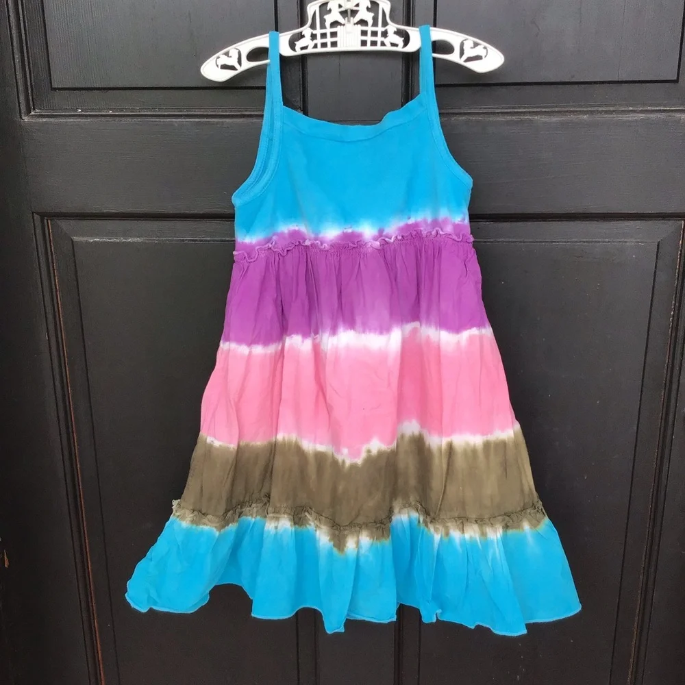 The Children's Place Dress Girls Sz 6 Blue Tie Dye Sleeveless Camisole Boho - Picture 5 of 11